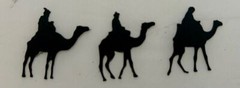 Holiday Die Cuts * 3 Wise Men * 12 Sets * Kraft, Black, Silver or Gold Glitter