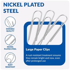Jumbo Paper Clips, 2 Inch Paper Clip, 200 pcs Large Paperclips Jumbo