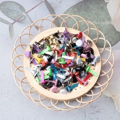100 PCS Multi Color Small Round Metal Brass Mini Brads Paper Fasteners DIY