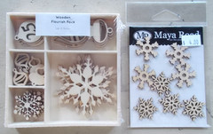 Mixed Lot Christmas Holiday Themed Metal Wood Ribbon Plastic Embellishments M