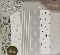 Make Christmas Scrapbook Paper, Vellum, and Enamel Dots