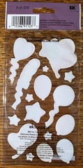 RARE Sticko Colorful Balloons W/ Glitter Confetti Stars Birthday Party Stickers