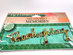 Thanksgiving Wire Word Nicole Treasured Memories Scrapbook Embellishment Brads