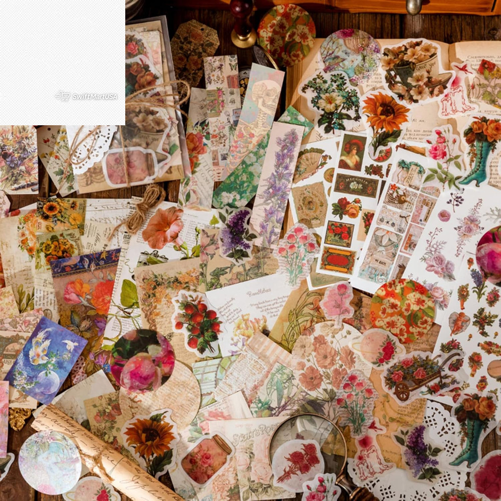 Vintage Scrapbooking Supplies Kit Vintage Stickers for Scrapbooking Journaling A
