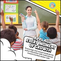 3 Rolls Scratch & Sniff Scented Stickers – 600 Pcs Motivational Rewards for Kids