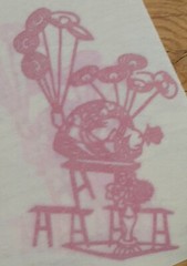 Chinese Asian Art Traditional Card Making Paper-Cuts Girls Red Color LOT 10 PCS
