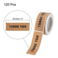 1 Roll 1×3 Inch Thank You Stickers Adhesive Rectangle Gift Seal Label