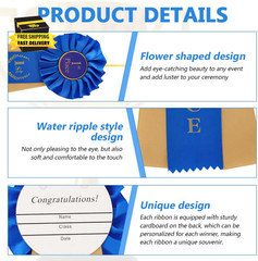 3 Pcs Award Ribbons Rosette Set Satin Participation Ribbon Honorable Awards Badg