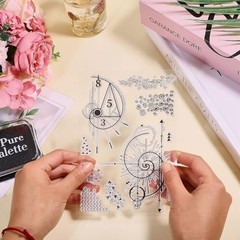 Fibonacci Texture Background Clear Stamps for Cards Making Creative Science