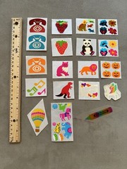 Vintage 1980’s Huge Lot Of Mylar Foil Hambly Stickers RARE HTF Fruit Animals…