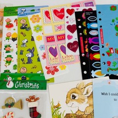Mixed Lot of Stationary Stickers Cards Some Hallmark Misc Greetings