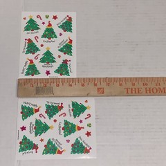 Vintage Hallmark Sticker Sheets Happy Christmas Tree Santa Claus Nativity Angel
