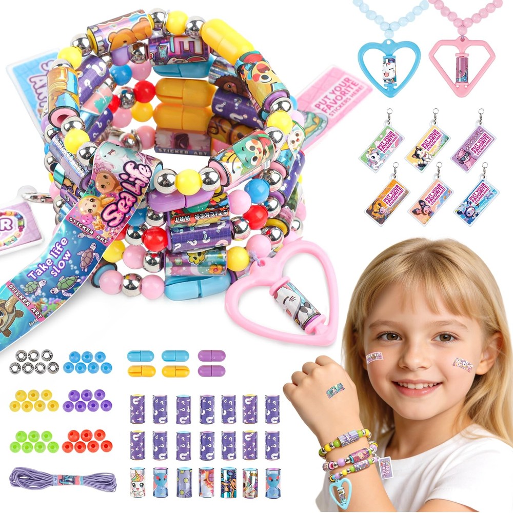 DIY Sticker Jewelry Making Kit 320pcs, Sticker Bracelet Kit for Kids, Wearabl…