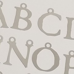 Making Memories Metal Letter Number Charms Upper Lower Case Silver FULL SET -A