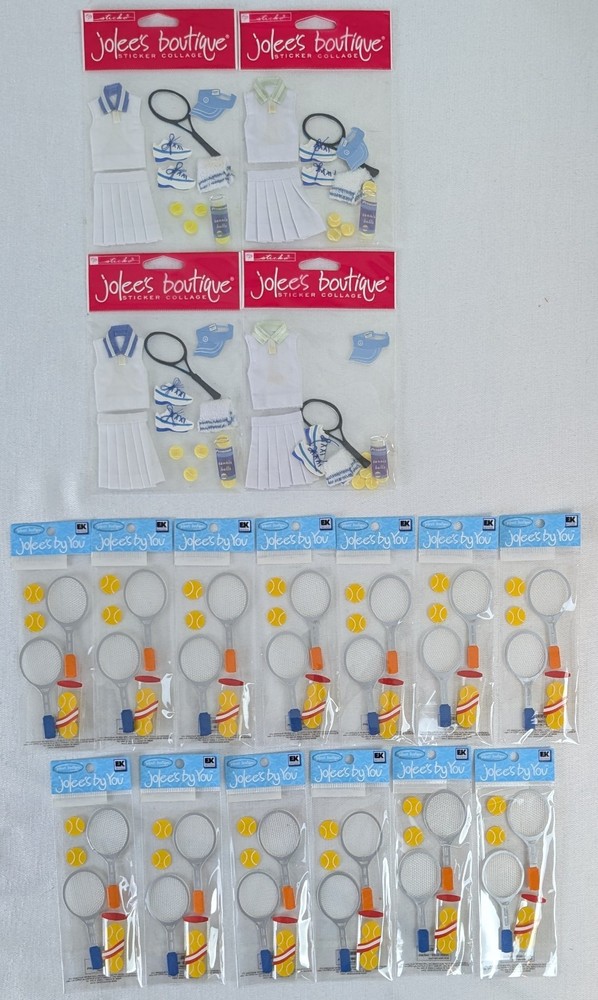 Lot 18 Jolee’s Boutique Tennis Stickers Rackets Outfit EK Success Sports