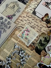 150+ Romantic Botanical Ephemera Bundle Junk Journal Kit Tags Vellum