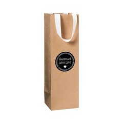 «Handmade with Love» Black 1.5″ Stickers | 100 Pack | Inch Round – For Gifts