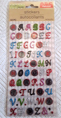 Letter Alphabet Stickers 63 Pieces Metallic Red Blue Green New