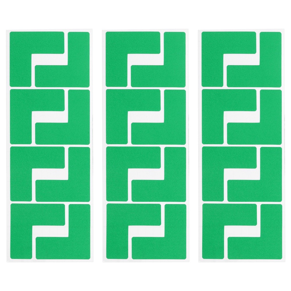5S Location Marking Corner, (3x3x1.2 Inch, Green) (24Pcs), l -shaped Sticker