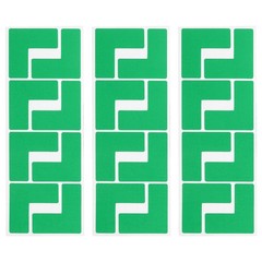 5S Location Marking Corner, (3x3x1.2 Inch, Green) (24Pcs), l -shaped Sticker
