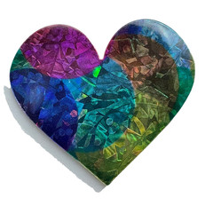 Sticko Stickers Vellum PASTEL HEARTS Holographic Scrapbook EK Success SPMT03