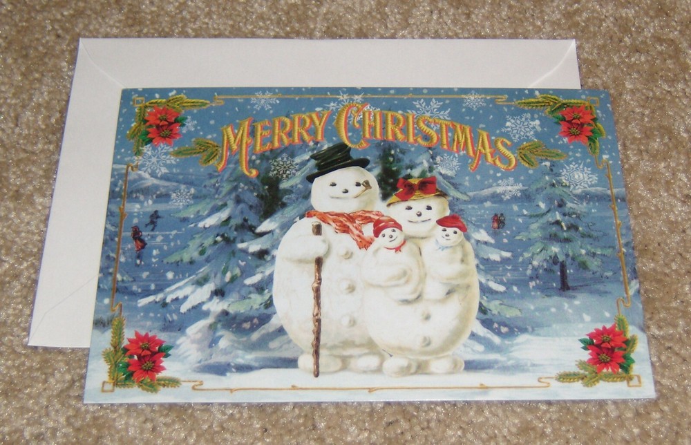 Punch Studio ~ The Gifted Line Christmas Card(1) w/Envelope ~ Snow Family