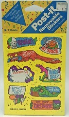 Vintage Post-it Removable Stickers School Locker Bedroom Door Beware Disturb