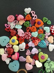 Scrapbook Crafting Button Embellishment Lot Of 105 Pcs Valentine’s St. Patrick
