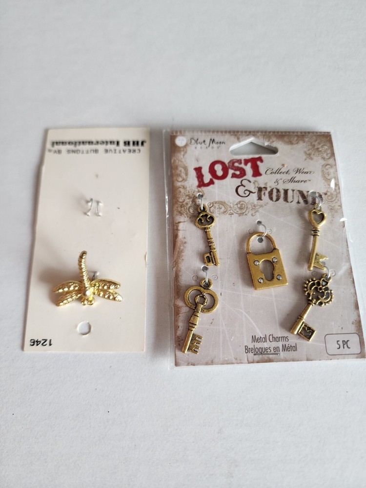 Blue Moon Beads New Metal Key Charms Journal Jewlery Lost & Found Retired New 26