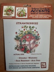 Vintage 1996 Decor Accents #2510 Strawberries Rub On Transfers Indoor Outdoor