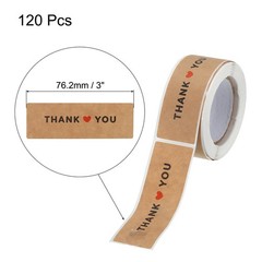 120 Count 1 Roll Thank You for Stickers 1″x3″ Adhesive Rectangle Gift Seal Label