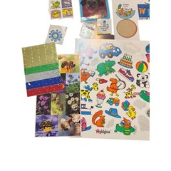 Vintage Sticker Collection Assorted Themes Designs Retro Graphics Classroom