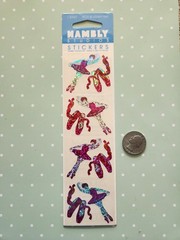 VINTAGE PRISMATIC GLITTER STICKERS LOT, BALLERINA BALLET SHOES PRINCESS, HAMBLY