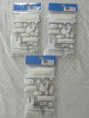 Paper House 3D Stickers, Spain, Brand New, Sealed, 4 Pkgs , 55 Stickers Total