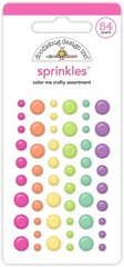 Doodlebug Sprinkles Puffy Enamel Dots Color me Crafty Bright Pink Purple Green +