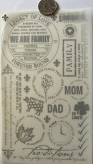 SILVER WE ARE FAMILY Rub-On Transfers(4.5”x7-3/4”)Mom•Dad •Legacy•Card Making•