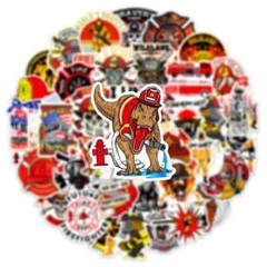 50pc FIREFIGHTER STICKERS, GREAT SET, Laptop-Water Bottle-Phone-Car-Truck-Etc.