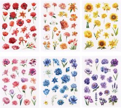 Multicolor VINYL FLOWER STICKERS FAST USA SHIP 7 7/8″X 5.75″ SHEET #1.I