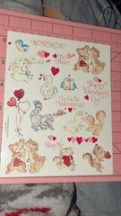 Vintage American Greetings Stickers Valentine’s Day Cute Animals 1 Sheet