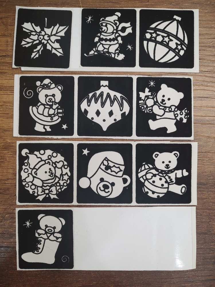 Color Your Own Velvet Sticker Lot Christmas Teddy Bears S249