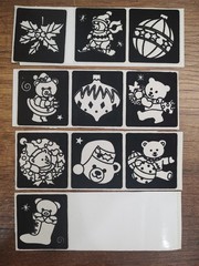 Color Your Own Velvet Sticker Lot Christmas Teddy Bears S249