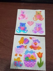Sandylion 7 mod Mother of PEARL Bunny Chicks Bears Easter Bonnets Eggs