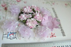 PINK LILAC ORCHID Mix – 12 Flowers 6 Styles 5 Tones PAPER & SILK 25-55mm VD1