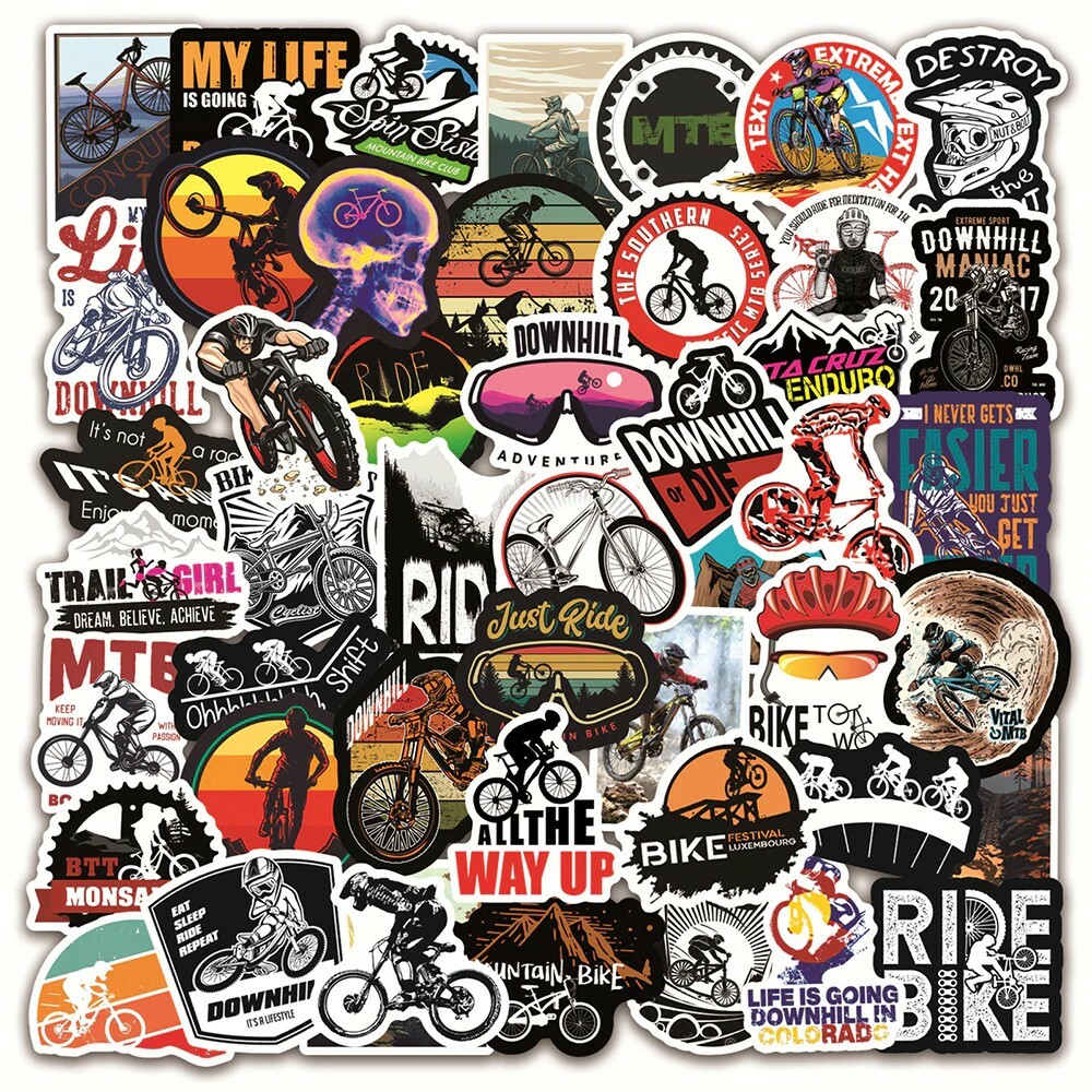 Mountain Bike Stickers – 50 Pcs 