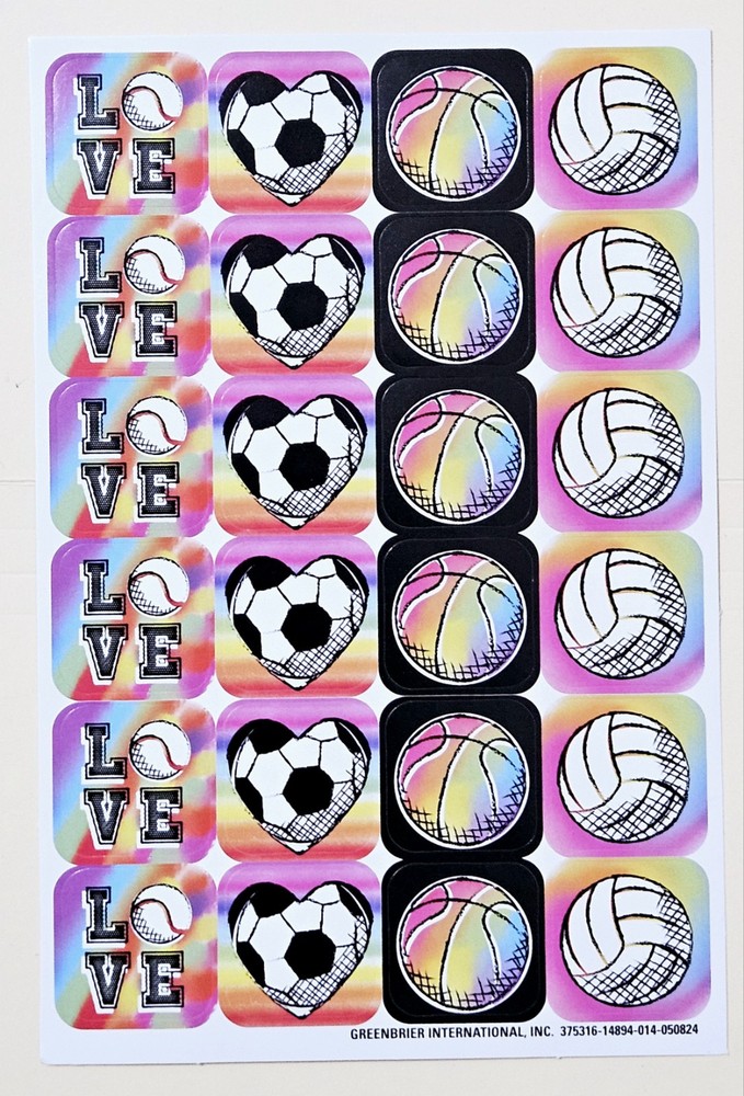 Sport /Balls Sticker sheet. Soccer, Tennis