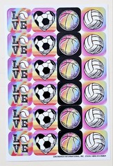 Sport /Balls Sticker sheet. Soccer, Tennis