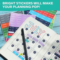 Practical Planner Stickers – Value Pack 48 Sheets, 6 Months of Aesthetic Agen…