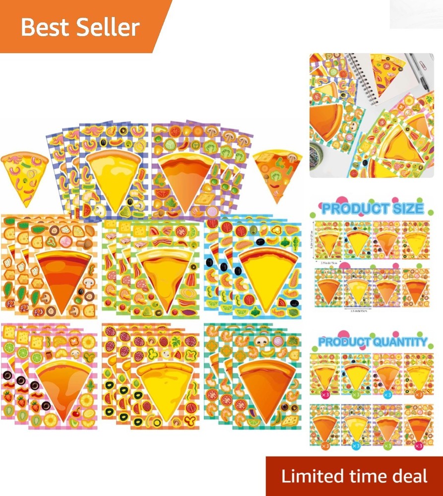 24 High-Quality Pizza Stickers for Kids – Perfect for Birthday Parties & Games