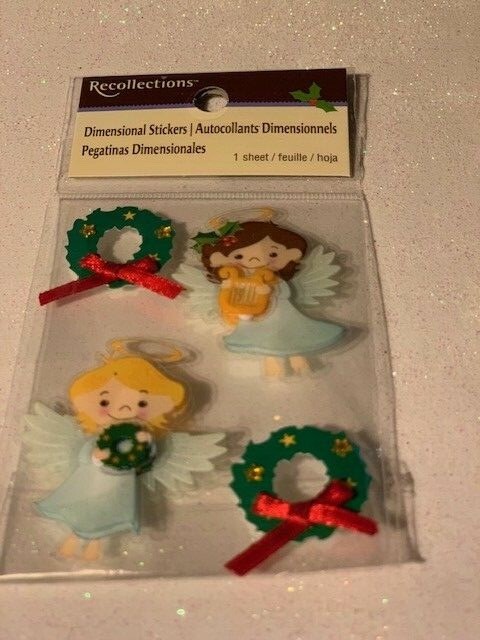 RECOLLECTIONS 3D STICKERS CHRISTMAS HOLIDAY ANGELS RARE STICKERS