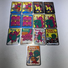 Vintage Sticker Lot Of 13 Barney Dinosaur Foil Mylar Vending Machine Baby Bop